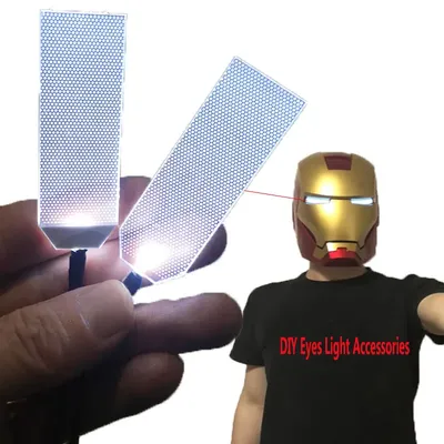 Halloween Maske DIY LED Licht Augen Kits für Tony Stark Helm Augen hellweiß Cosplay Masken Zubehör cr2032 hart 22x57mm Image