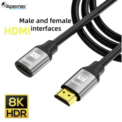 8K 60Hz Verlängerungskabel 4K@120Hz High Speed 48Gbps 2,1 Stecker auf Buchse für PS5/XBox Laptop HDTV Projec.0.5M/1M/1.5M. Image