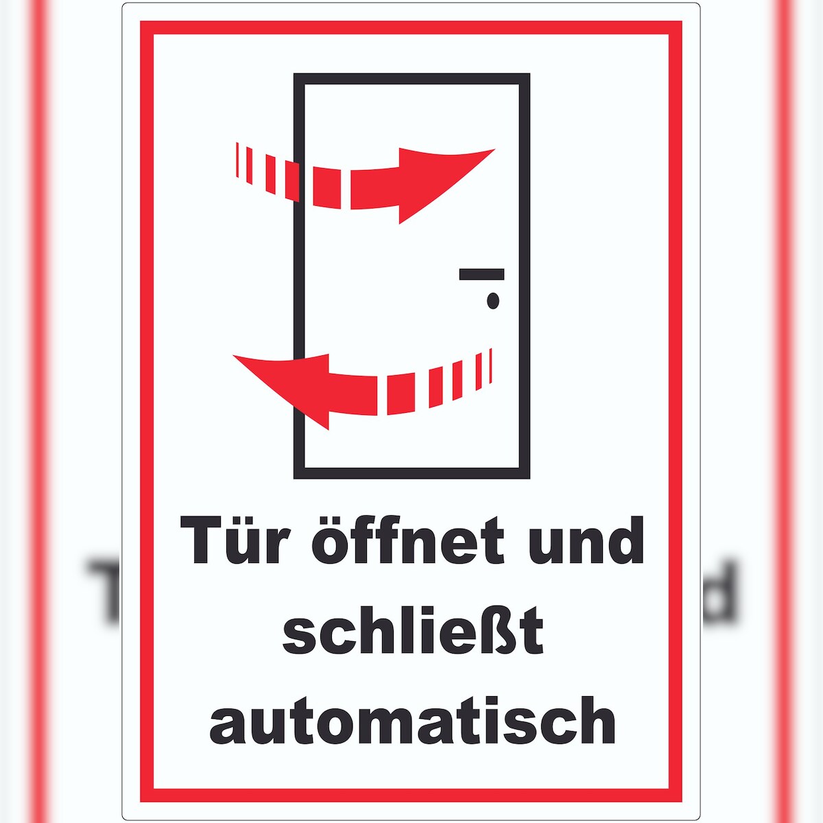 HB-Druck Tür öffnet und schließt automatisch Aufkleber A4 (210x297mm) Image
