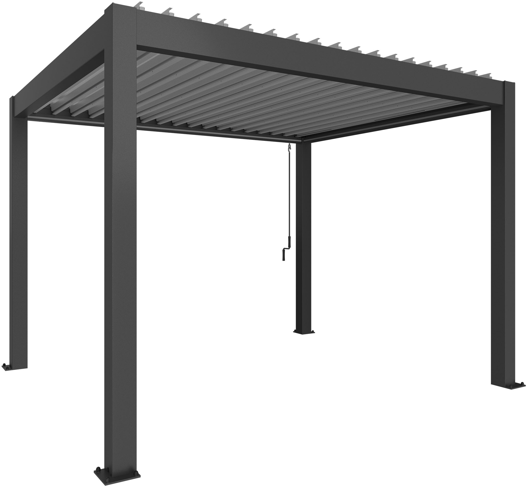 Pergola BIOHORT "3,5x3 m, verschiedene Farben", grau (dunkelgrau, metallic), B:367,5cm T:312cm, Pergolen, 367,5x312x264 cm, ausgezeichnet mit dem Red Dot Design Award