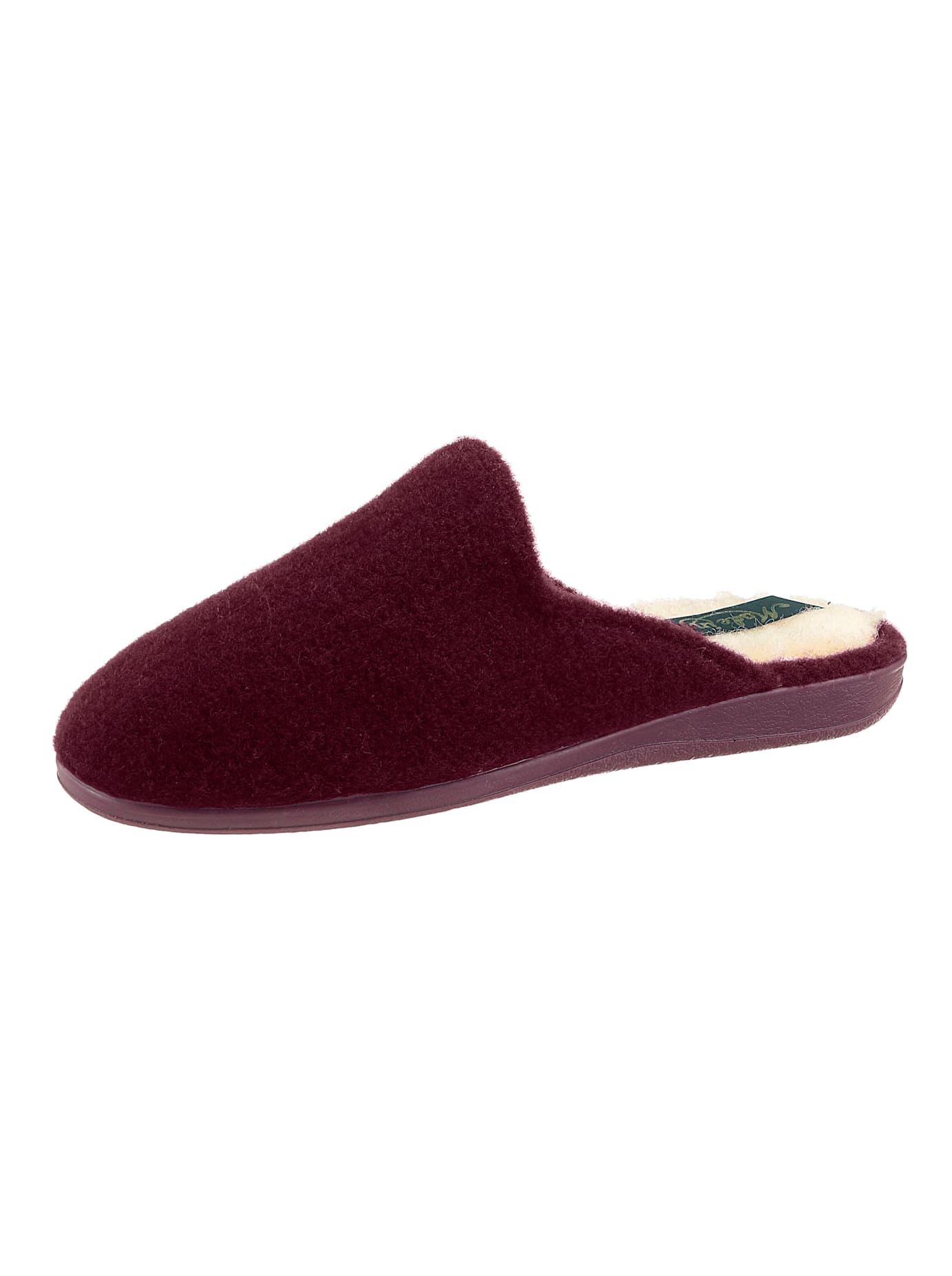 Pantoffel CLASSIC, Damen, Gr. 38, rot (bordeaux), Textil, Schuhe Hausschuh Pantoffeln