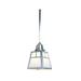 Red Barrel Studio® Lytarra A-line 1 - Light Lantern Geometric Pendant Glass, Crystal in Gray/White/Brown | 6.75 H x 4.75 W x 4.25 D in | Wayfair