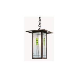 Arroyo Craftsman Franklin 1 -Bulb 14" H Mains Outdoor Hanging Lantern Glass/Metal | 14 H x 9 W x 9 D in | Wayfair FH-9LAM-RB