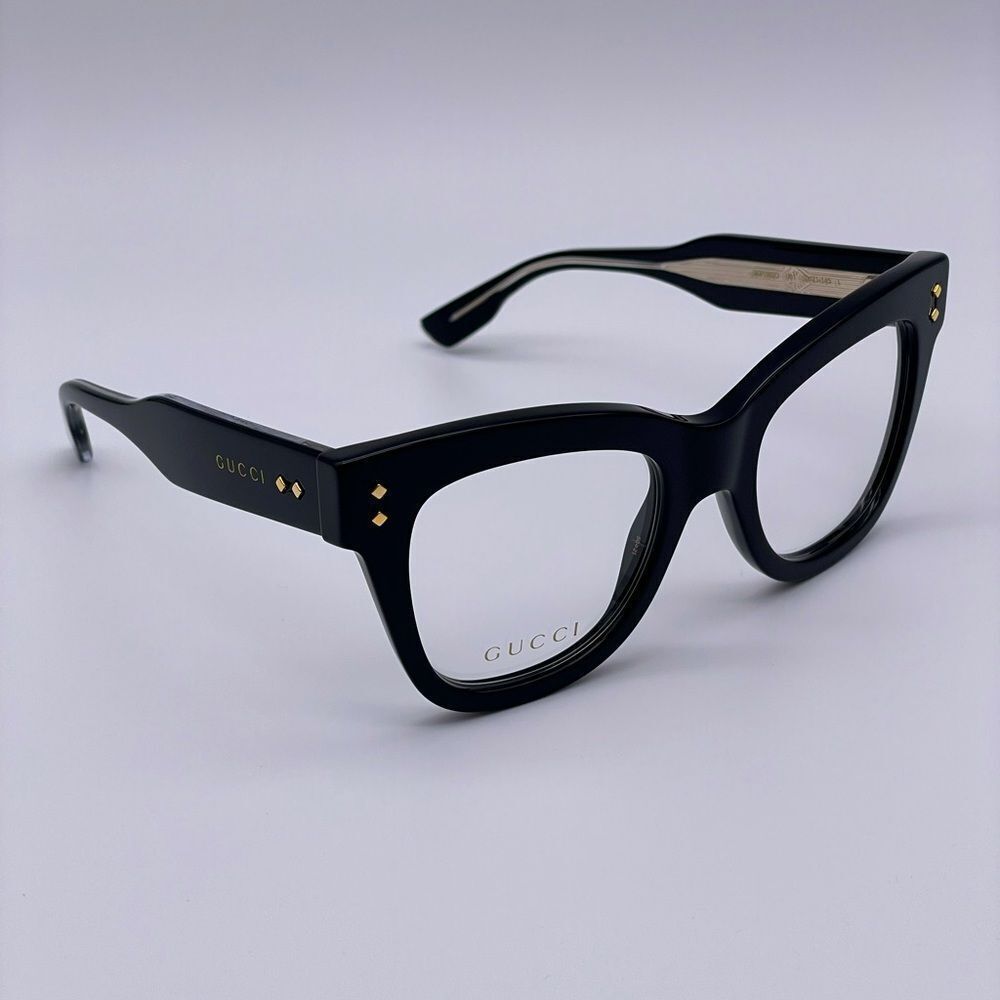 Gucci Accessories | Brand New Gucci Gg1082o 001 Black/Transparent Women Eyeglasses | Color: Black | Size: 50-21-145