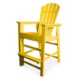 POLYWOOD® South Beach Outdoor Bar Chair Plastic in White/Yellow | 56.5 H x 26.5 W x 30.5 D in | Wayfair SBD30LE