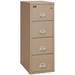 FireKing Fireproof 4-Drawer Vertical File Cabinet Metal/Steel in Brown | 56.1875 H x 19 W x 31.1875 D in | Wayfair 4-1956-2 (tan) (w/ E-Lock)