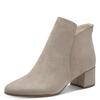Stiefelette TAMARIS, Damen, Gr. 39, grau (hellgrau), Textil, unifarben, Veloursleder, elegant, Schuhe, Blockabsatz, Basicstiefelette in veganer Verarbeitung