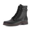 Schnürstiefelette GABOR, Damen, Gr. 42, schwarz, Kalbsleder, unifarben, Basic, Schuhe, Blockabsatz, Schnürboots mit Zierreißverschluss an der Außenseite
