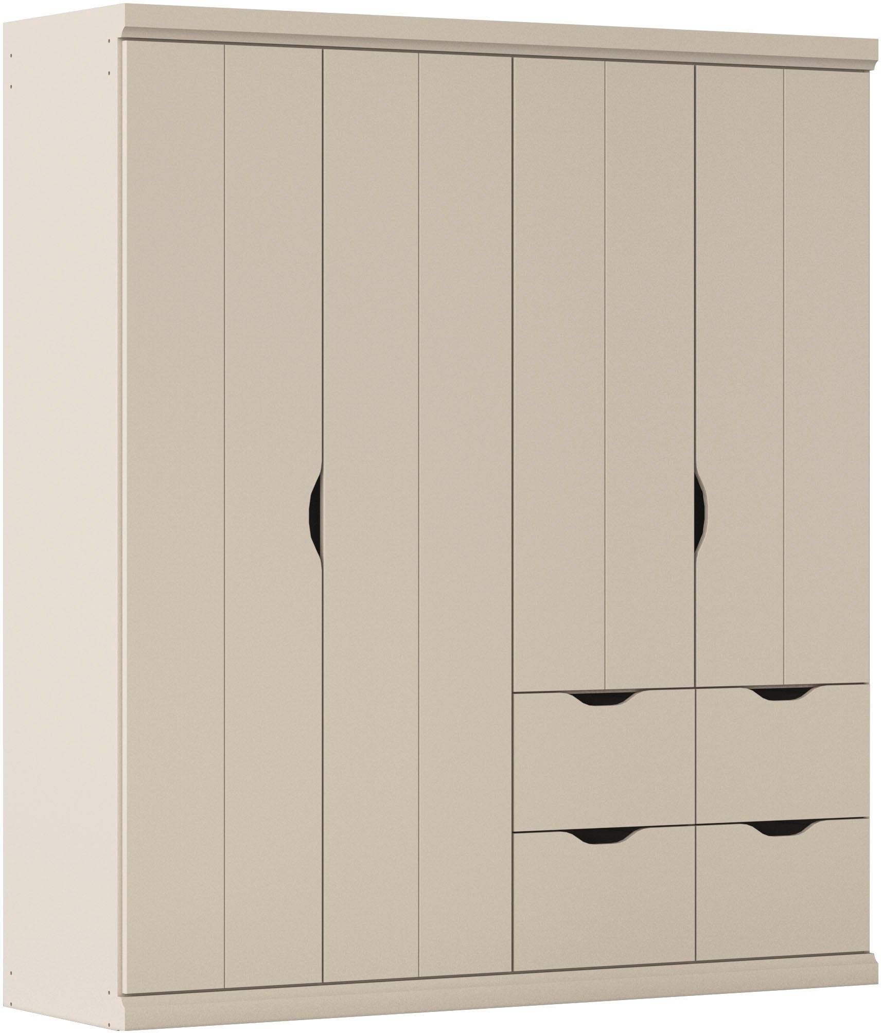 Kleiderschrank RAUCH "Drehtürenschrank Schrank Garderobe Wäscheschrank Schlafzimmer MARLENE", beige (beige (champagner)), B:181cm H:203cm T:56cm, Holzwerkstoff, Schränke, Kleiderschrank, in 3 Breiten 91/136/181 cm im Landhaus-Stil MADE IN GERMANY