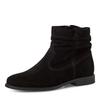 Stiefelette TAMARIS, Damen, Gr. 39, schwarz, Veloursleder, unifarben, klassisch, Schuhe, Blockabsatz, Boots mit Falten im slouchy Look