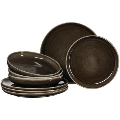 Tafelservice RITZENHOFF & BREKER "Eda", braun, 8 tlg., Steingut, Geschirr-Sets, aus Steingut für 4 Personen Image
