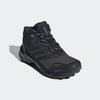 Wanderschuh ADIDAS TERREX "TERREX SKYCHASER AX5 MID GORE-TEX E", Gr. 41, carbon, core schwarz, semi flash aqua, Synthetik, Textil, sportlich, Schuhe, wasserdicht