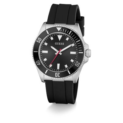 Quarzuhr GUESS "CLIFF", schwarz, schwarz, Armbanduhren, Herren, Armbanduhr, Herrenuhr, Silikonarmband Image