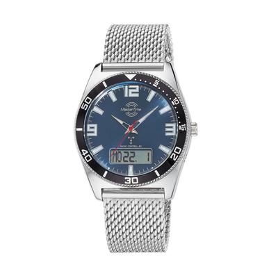 Funkchronograph MASTER TIME, silberfarben, Armbanduhren, Herren, Quarzuhr, Armbanduhr, Herrenuhr, Edelstahlarmband, analog, digital Image