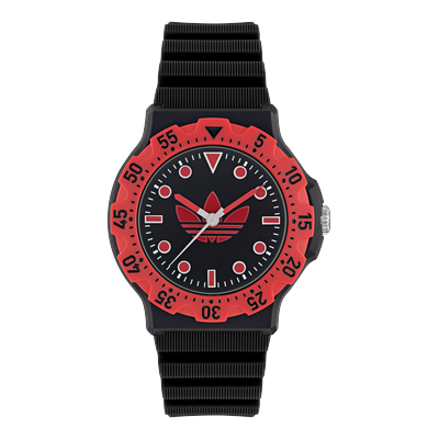 Quarzuhr ADIDAS ORIGINALS "DISCOVERER TWO", schwarz, Armbanduhren, Herren, Armbanduhr, Herrenuhr, Damenuhr, Silikonarmband, Leuchtzeiger Image