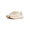 Plateausneaker TOMMY JEANS "TJW CLEATED RUNNER", Damen, Gr. 42, rosa (weiß, beige, rose), Veloursleder, Leder, sportlich, Schuhe, Freizeitschuh, Halbschuh, Schnürer mit Kontrastbesatz
