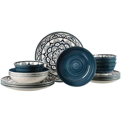 Tafelservice RITZENHOFF & BREKER "Doha", blau (petrol), 16 tlg., Porzellan, Geschirr-Sets, aus Porzellan für 4 Personen Image