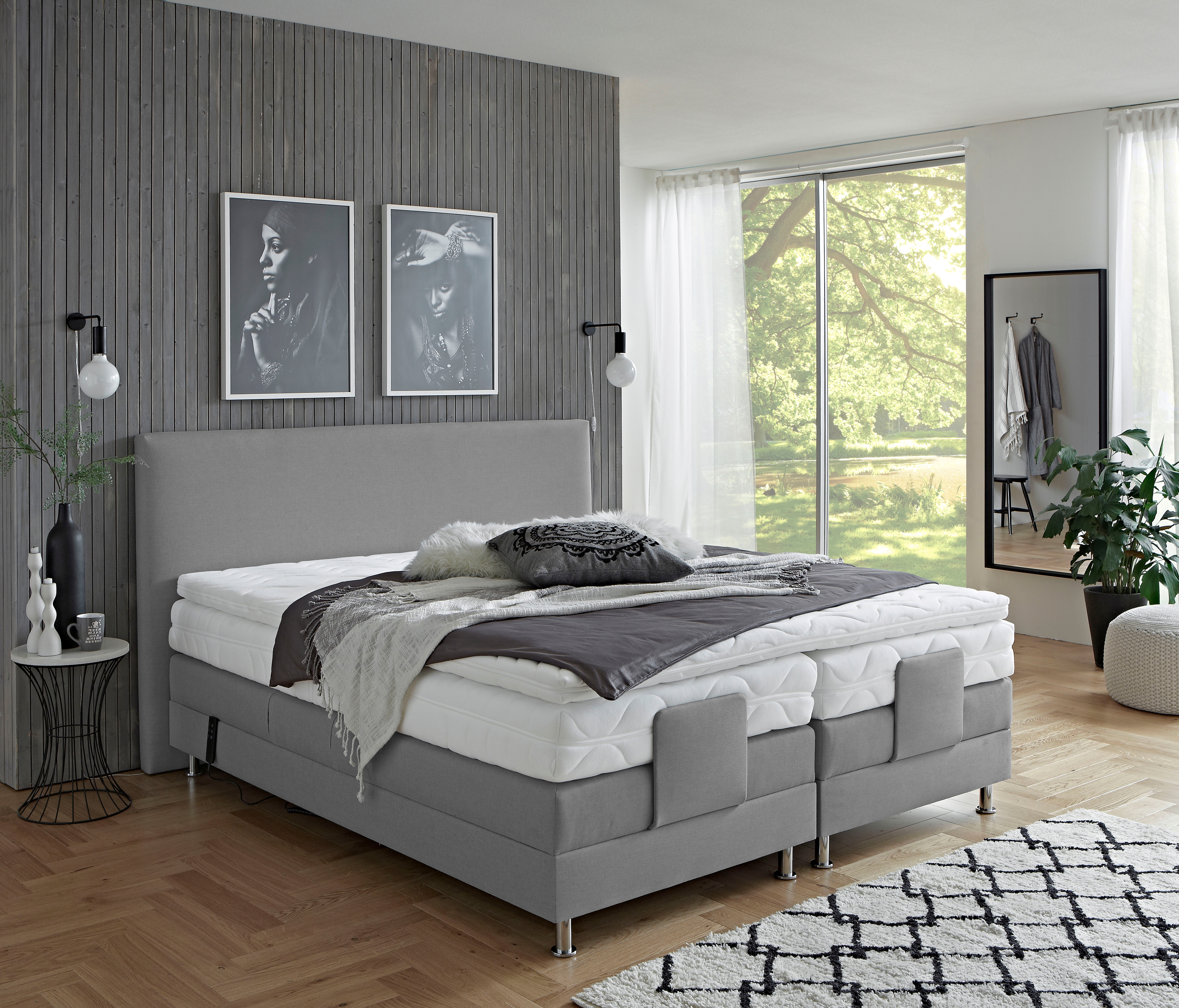 Boxbett, grau, B:215cm L:210cm, WESTFALIA SCHLAFKOMFORT, Komplettbetten Image