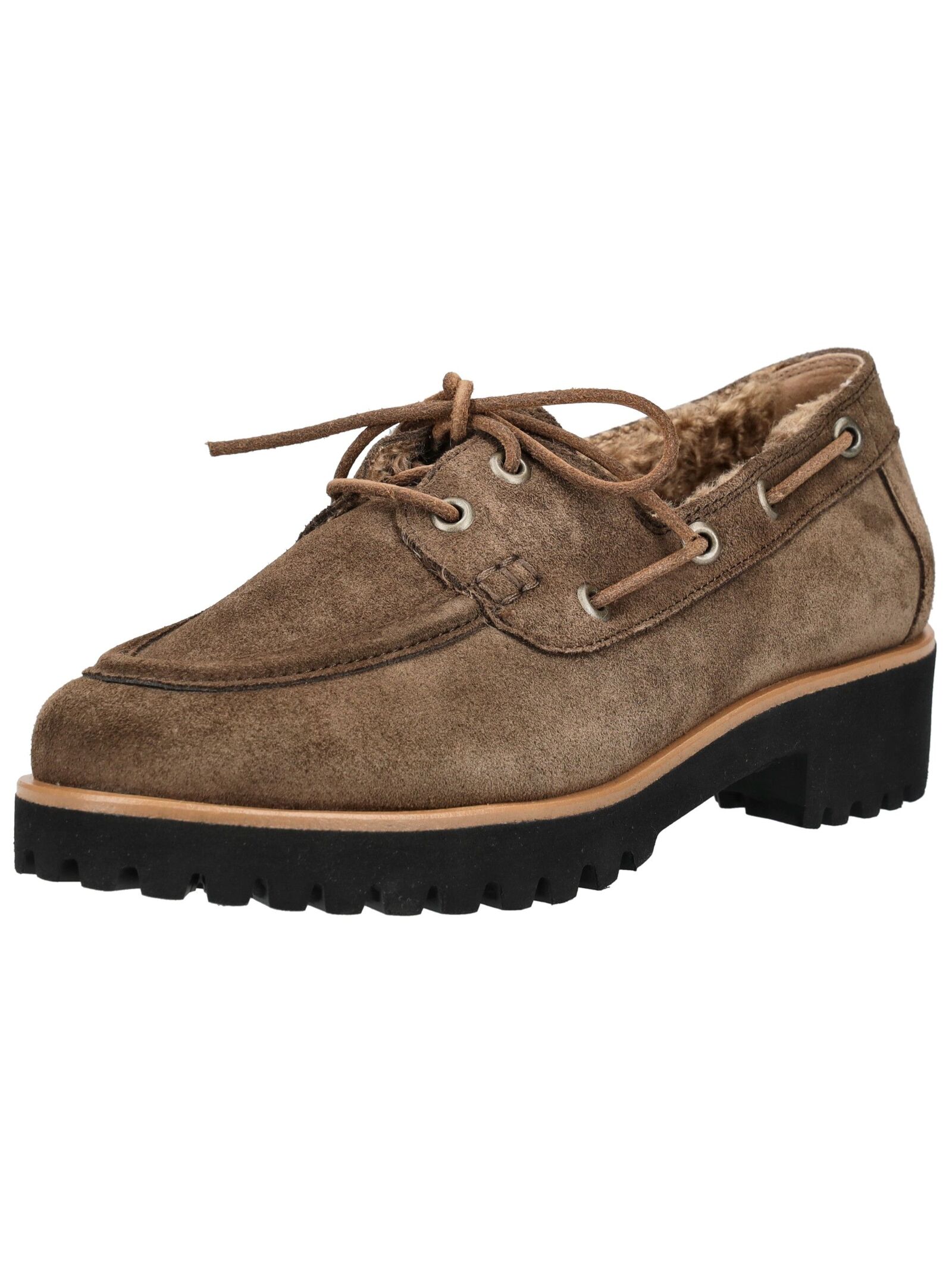 Mokassin PAUL GREEN "Paul Green Halbschuhe Veloursleder", Damen, Gr. 38,5, erde, Veloursleder, Schuhe