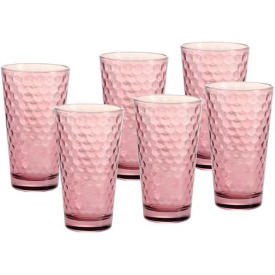 Longdrinkglas RITZENHOFF & BREKER "Favo", lila (berry), B:8,4cm H:14,2cm Ø:8,4cm, Glas, Trinkgefäße, 6er Set, je 350 ml Image