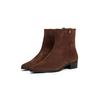 Stiefelette TOMMY HILFIGER "TH SUEDE POINTY ZIP BOOTIE", Damen, Gr. 38, braun (dunkelbraun), Veloursleder, klassisch, Schuhe, Blockabsatz, Westernboots, Cowboyboots hat eine schmale Form