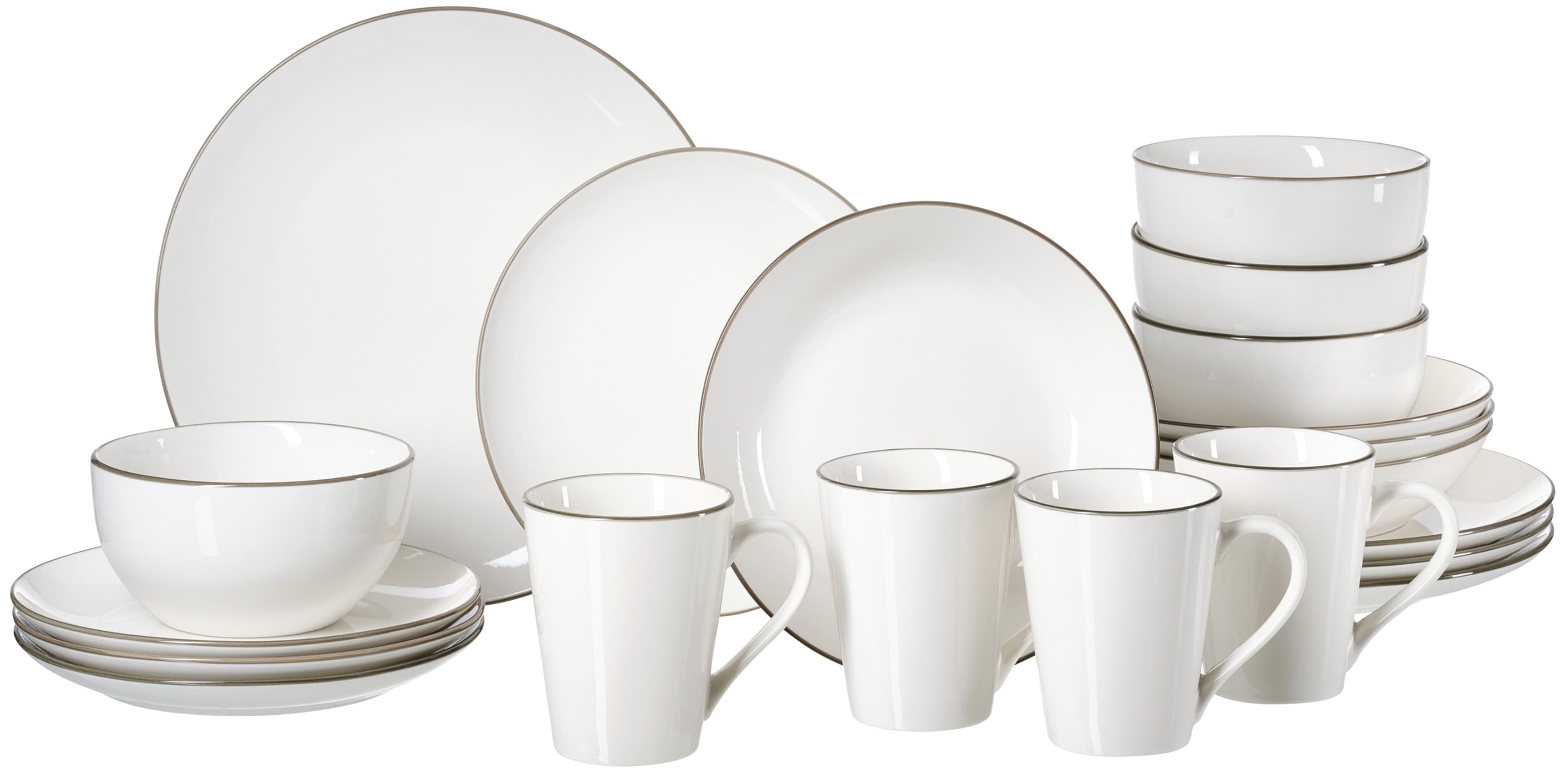 Kombiservice RITZENHOFF & BREKER "Adela", grau, 20 Stk., Porzellan, Geschirr-Sets, aus Porzellan für 4 Personen