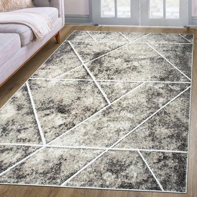 Teppich MY HOME "Kimly, geometrisches Design in 3D-Optik" Gr. 8, beige (sand), B:280cm H:9mm L:380cm, Kunstfaser, Teppiche, mit besonders weichem Flor, Kurzflor, modernes Design Image