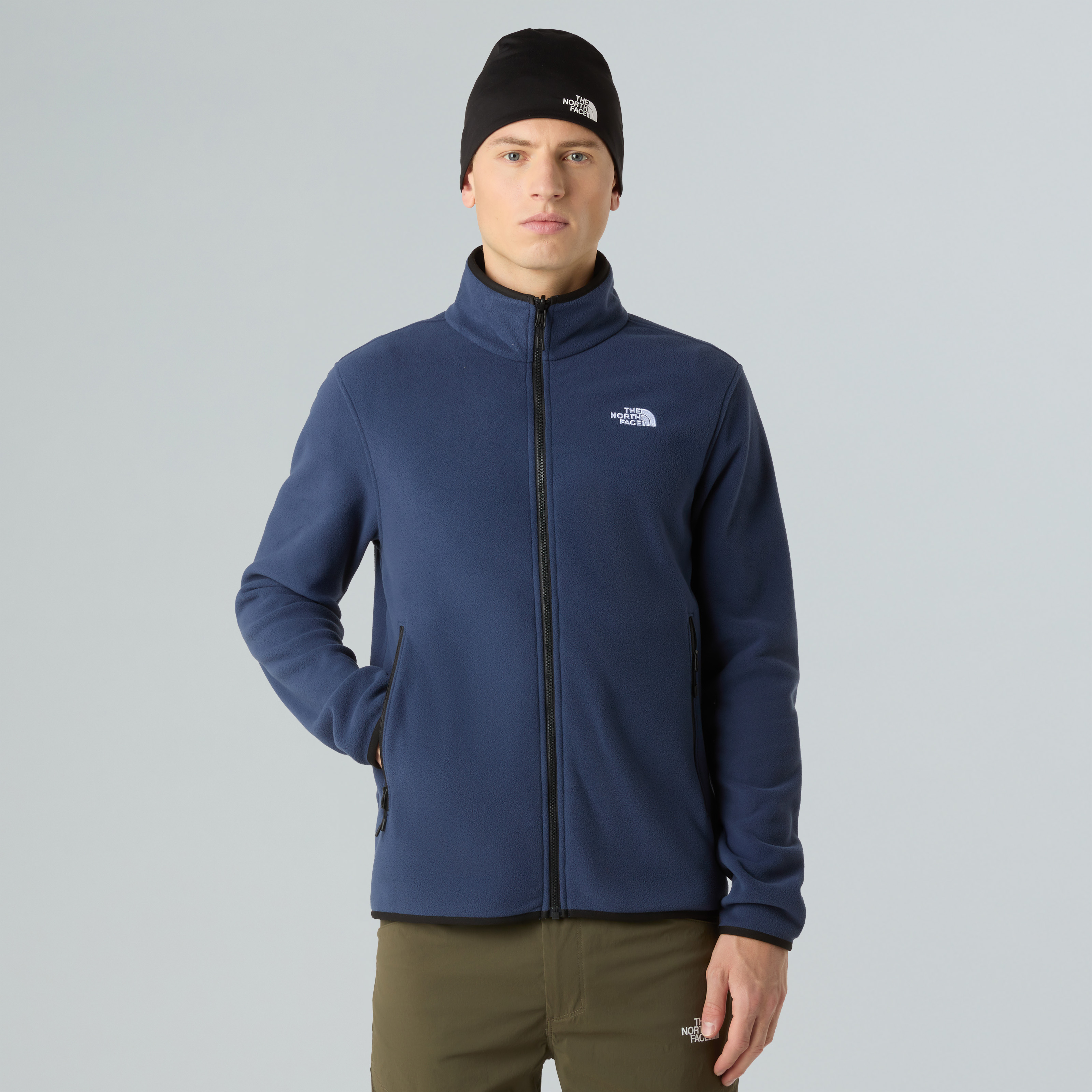 Fleecejacke THE NORTH FACE "M GLACIER FLEECE JACKET", Herren, Gr. 3XL, blau (summit navy), Obermaterial: 100% Polyester, normal, Jacken Fleecejacke, für Outdoor-Aktivitäten, atmungsaktiv, wärmeisolierend