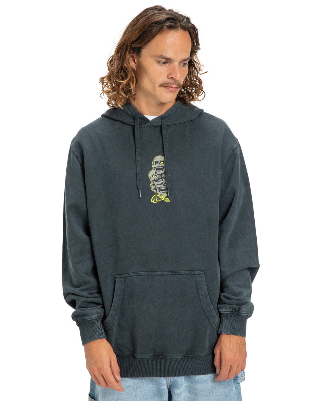 Kapuzensweatshirt DC SHOES "Laugh Stack", Herren, Gr. S, schwarz, 55% Baumwolle, 25% Baumwolle, 20% Polyester, Sweatshirts