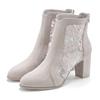 High-Heel-Stiefelette LASCANA "Ankle Boot, Stiefel", Damen, Gr. 41, grau, Obermaterial: 100% Textilmaterial. Futter: 100% Textilmaterial. Decksohle: 100% Lederimitat. Laufsohle: 100% Synthetik, unifarben, feminin, Schuhe, mit modischer Spitze und...
