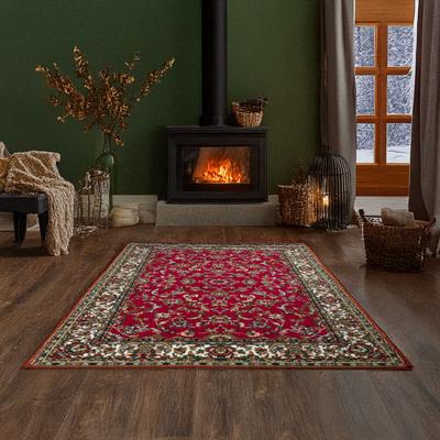 Teppich OTTO HOME "Ezzo, Made in Belgium", rot, B:80cm H:7mm L:150cm, Polypropylen, Teppiche, Orient-Optik, mit Bordüre, Teppich, Kurzflor, Weich, Wohnzimmer Image