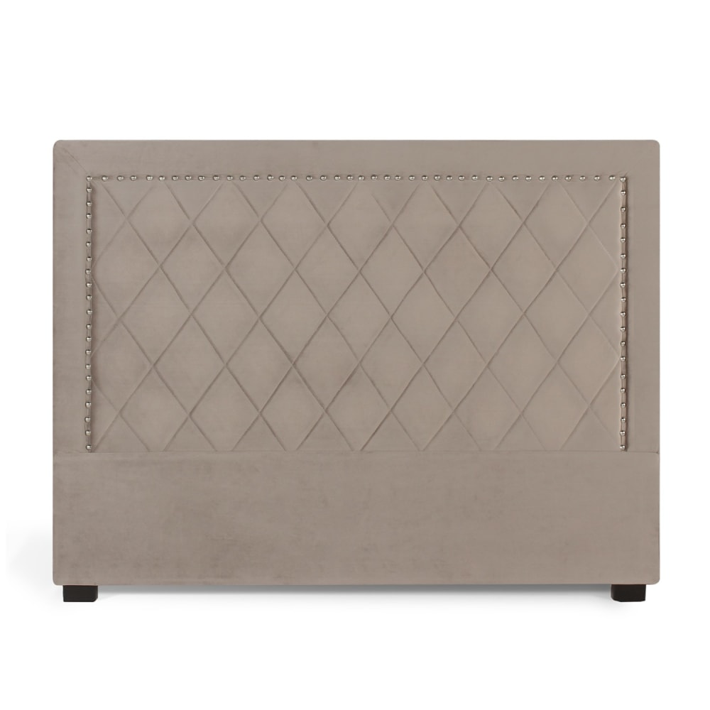 Tête de lit en velours taupe 160cm