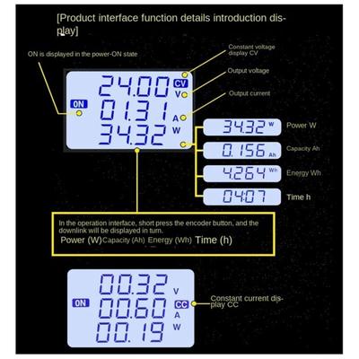 Tlily - 22A 1400W Buck Converter cc cv Step Downs Modul lcd Einstellbare Geregelte Stromversorgung Image