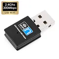 Adattatore WiFi USB 2.0 300M 2.4GHz Dongle Wi-Fi Antenna Mini ricevitore wireless Ethernet PC Computer portatili Scheda di rete