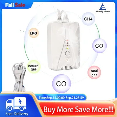 HD2000 Gas Detector And Carbon Monoxide Detector Natural Gas Leak Detector CH4/LPG/CO Gas Alarm AC220V Plug in Home Restaurant