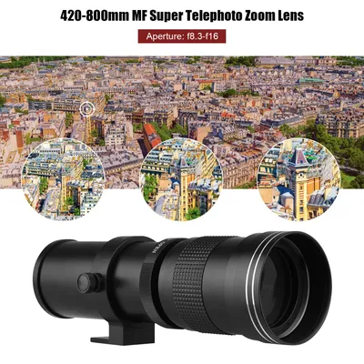 Camera MF Super Telephoto Zoom Lens F/8.3-16 420-800mm T Mount with Universal 1/4 Thread Replacement for DSLR and SLR Cameras