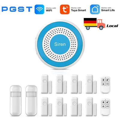 PGST TUYA DIY Smart Home Security System WIFI Wireless Home Alarm Tür Alarm System Arbeit Smart Leben APP Steuerung mit Alexa