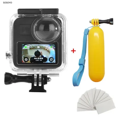 Wasserdicht Fall 45m Unterwasser Tauchen Schutz shell Mit Auftrieb stick Für Gopro max 360 Panorama Kamera Zubehör