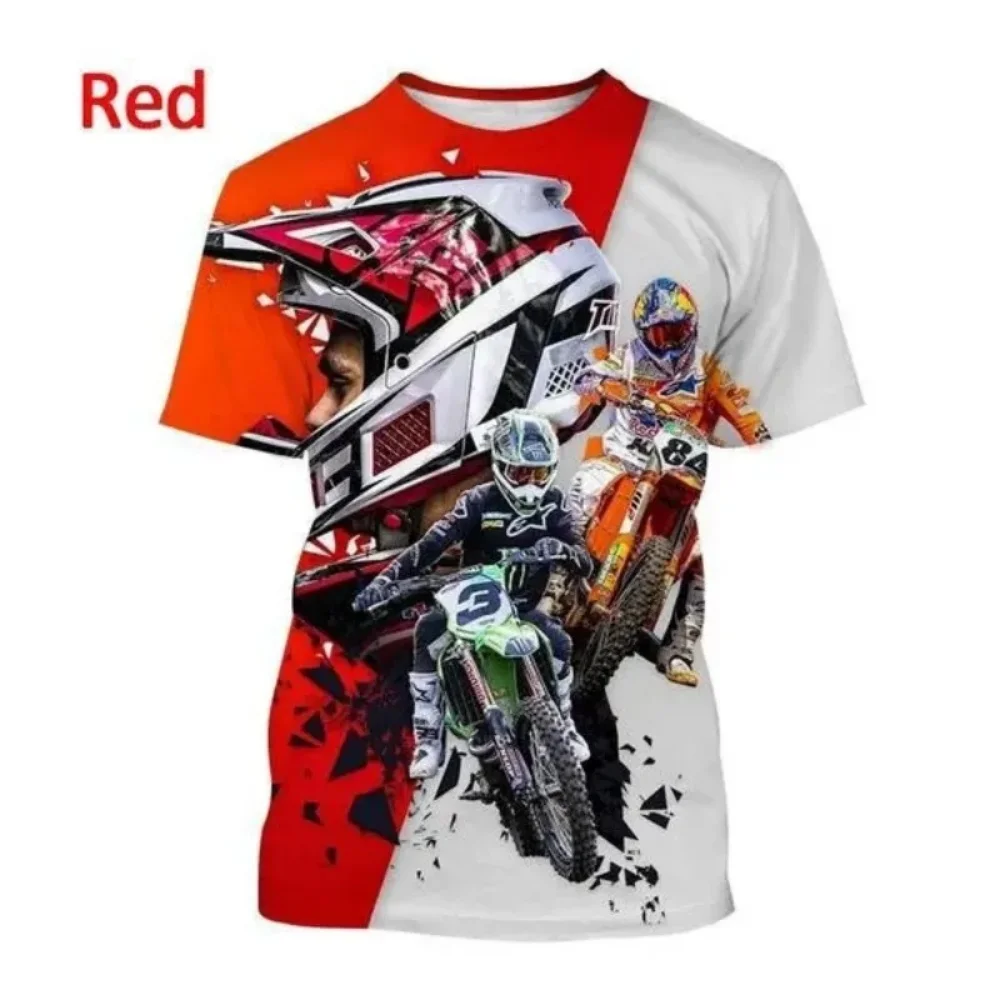 Herren Cool Motocross 3D Painted Kurzarm T-Shirt Extremsport Motorrad Hip-Hop Streetwear Cosplay Herren Lose Kleidung Image