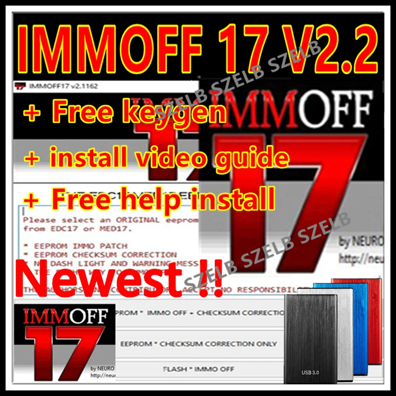2025 heißer Verkauf, IMMOFF 17 Software Aktivierungsversion EDC 17 MED 17 Immo Off Ecu EEPROM IMMO PATCH Checksum Correction IMMO OFF Flash Image
