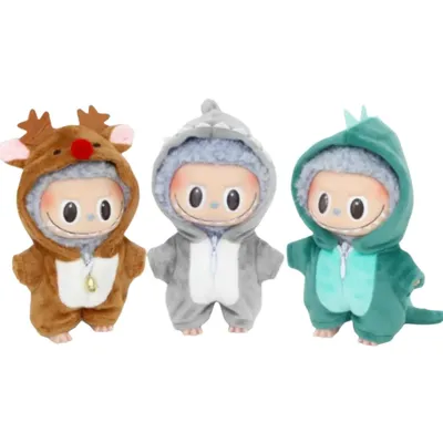 Cute Animal onesie Costume Clothes For Labubu 3.0 V2 V1 Doll clothes for Ropa Labubu Doll outfits Clothing Accessories