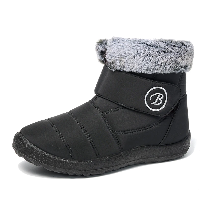 Warme, mit Fell gefütterte Winter-Schneestiefel für Damen, wasserdichte Stiefeletten, Outdoor-Booties, bequeme Schuhe für Damen Image