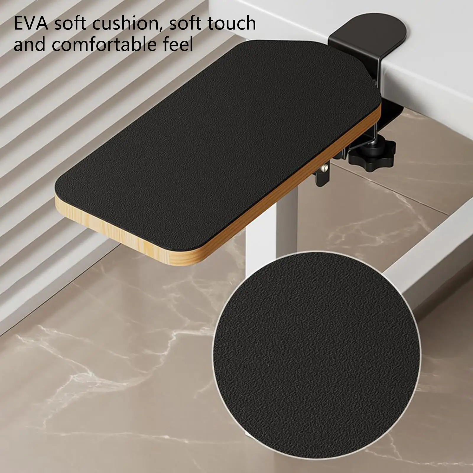 Computer-Armlehne für Schreibtisch, Tischverlängerung aus Holz, 90 Grad drehbar, faltbar, gepolsterte Armlehne zum Tippen von Gameplay-Computer