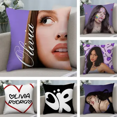 Sänger O-Olivias R-Rodrigos Kissenbezug, kurzer Plüsch, doppelseitiger Druck, quadratische Dekokissenbezüge, Sofa, Heimkissen, Dekor Image