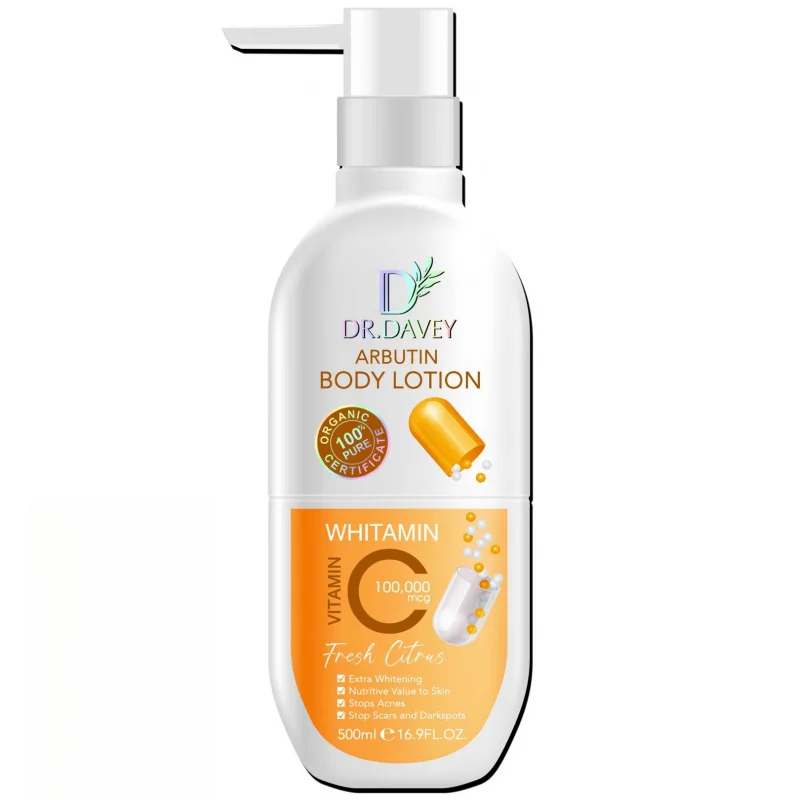DR.DAVEY Arbutin Body Lotion 500 ml Körperlotion mit großem Fassungsvermögen und anhaltendem Duft, erfrischend und feuchtigkeitsspendend, nicht fettend Image