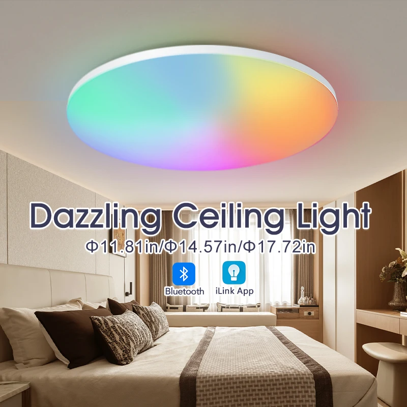 RGB Smart Deckenleuchte Fernbedienung APP 54W 36W AC 220V Dimmen Timing Moderne LED Deckenleuchte Schlafzimmer Wohnzimmer Wohnkultur