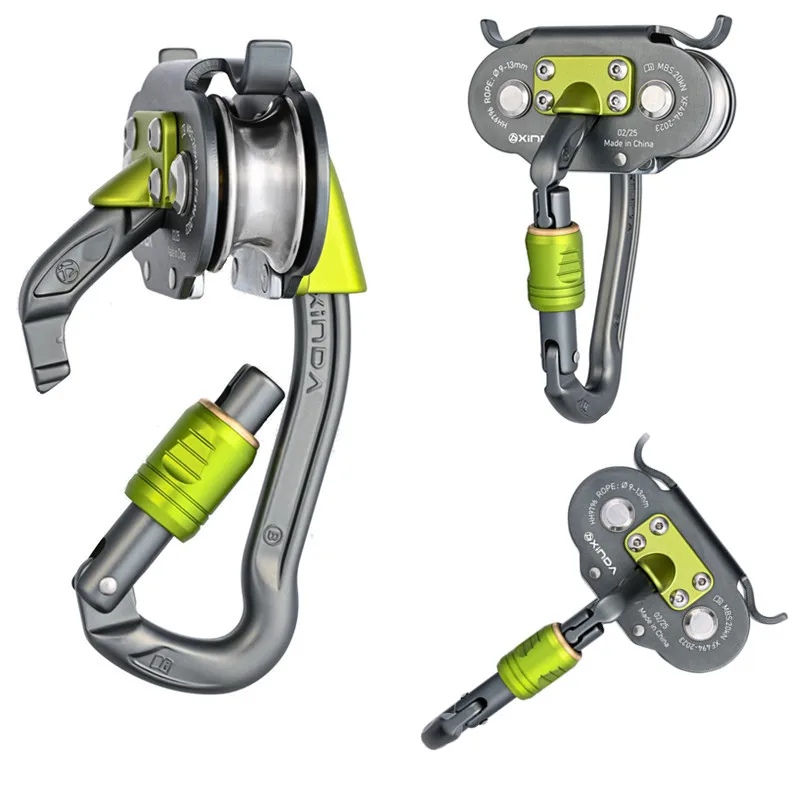 Xinda Tragbarer Kletterrollen-Karabiner, hochbelastbarer Karabiner, Kabelrolle für Wandern und Outdoor-Sportarten Image