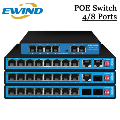 POE-Switch für IP-Kamera zu Hause NVR POE-Switch 4/8 Ports 10/100/1000 Mbit/s Ethernet-Switch unterstützt AI Watchdog-Port selbstheilend Image