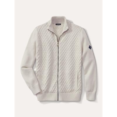 Walbusch Herren Premium Baumwoll-Strickjacke Weiss Image