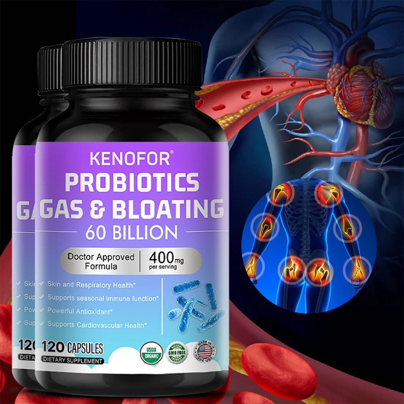 Probiotic Supplement 60 Billion CFU, Promotes Gut and Digestive Health, Supports Immune System, , Acidophilus Supplement